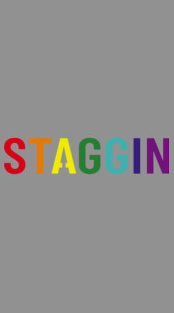 STAGGIN WORD RAINBOW Hoodie - greyRainbow Design