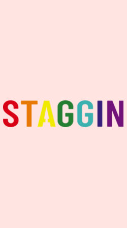 STAGGIN WORD RAINBOW Hoodie - pinkRainbow Design