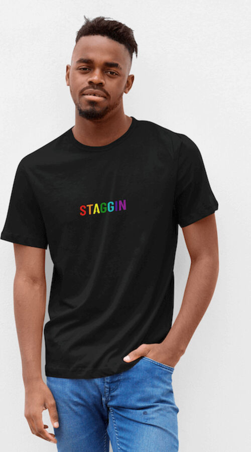 STAGGIN WORD RAINBOW - blackRainbow Thumbnail