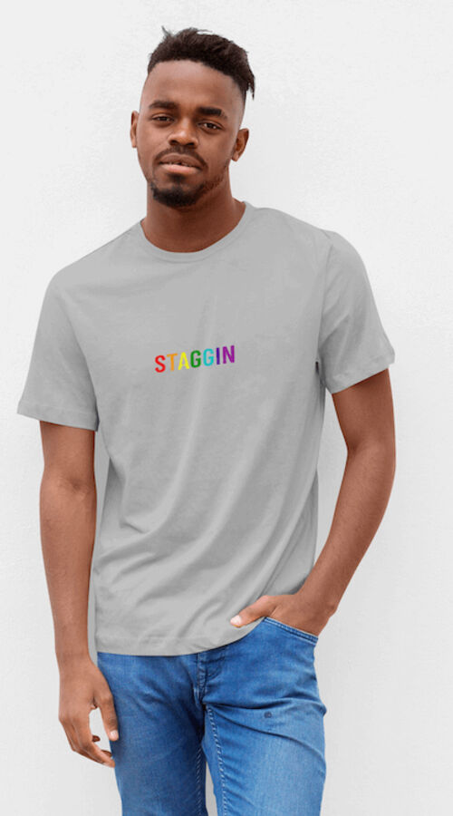 STAGGIN WORD RAINBOW - greyRainbow Thumbnail