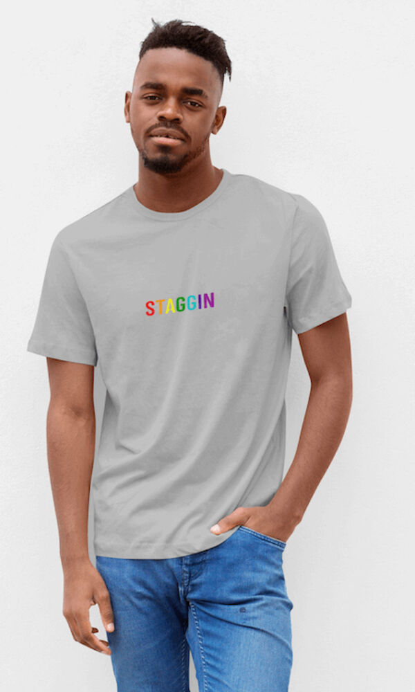 STAGGIN WORD RAINBOW - greyRainbow Thumbnail