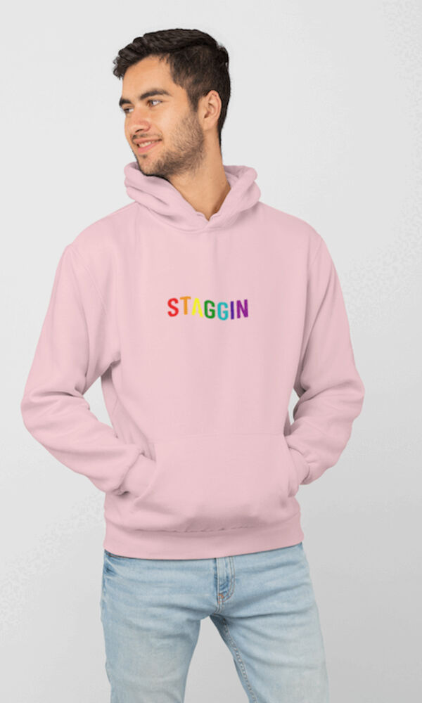 STAGGIN WORD RAINBOW Hoodie - pinkRainbow Thumbnail