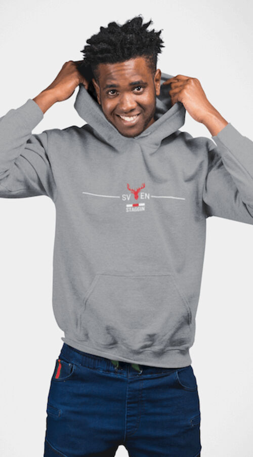 STAGGIN SVEN Hoodie - greyWhite Thumbnail