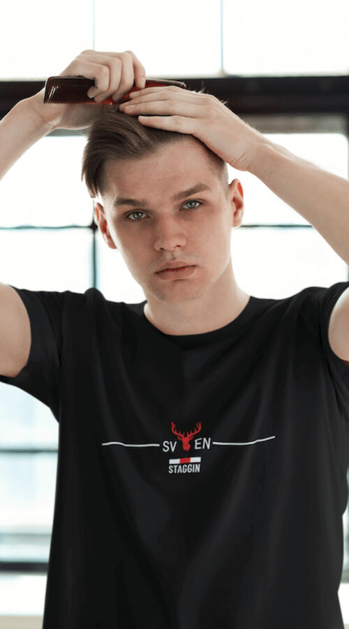 STAGGIN SVEN TEE - blackWhite Thumbnail