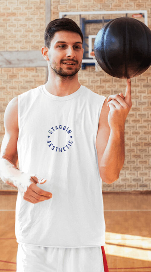 STAGGIN AESTHETIC TANK - whiteBlue Thumbnail