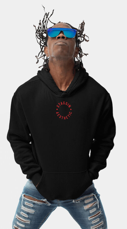 STAGGIN AESTHETIC UC HOODIE - blackRed Thumbnail
