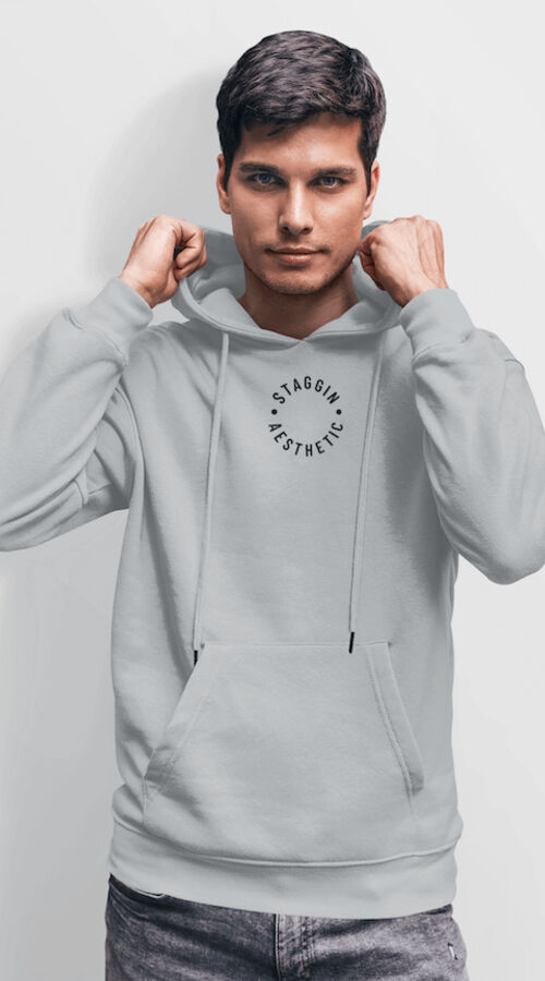 STAGGIN AESTHETIC UC HOODIE - greyBlack Thumbnail