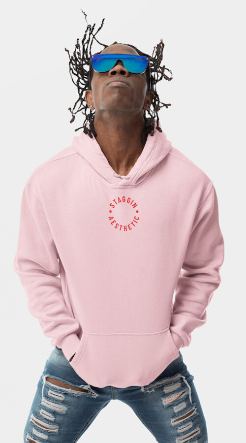 STAGGIN AESTHETIC UC HOODIE - pinkRed Thumbnail