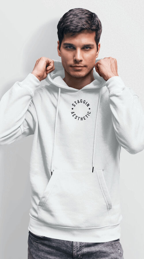 STAGGIN AESTHETIC UC HOODIE - whiteBlack Thumbnail