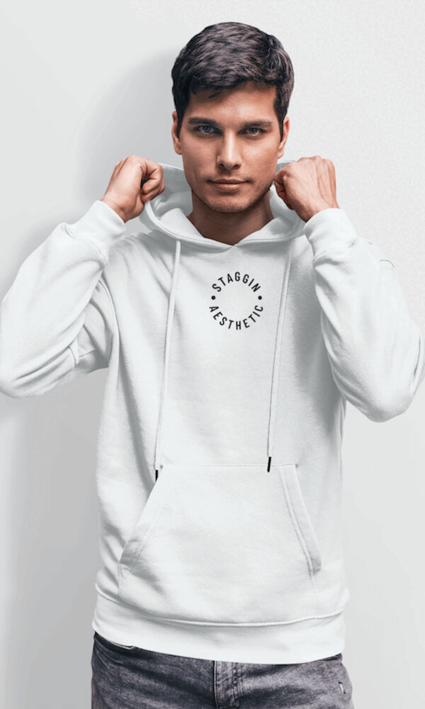 STAGGIN AESTHETIC UC HOODIE - whiteBlack Thumbnail